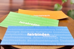 fairbinden. fairabreden. fairfeinern.